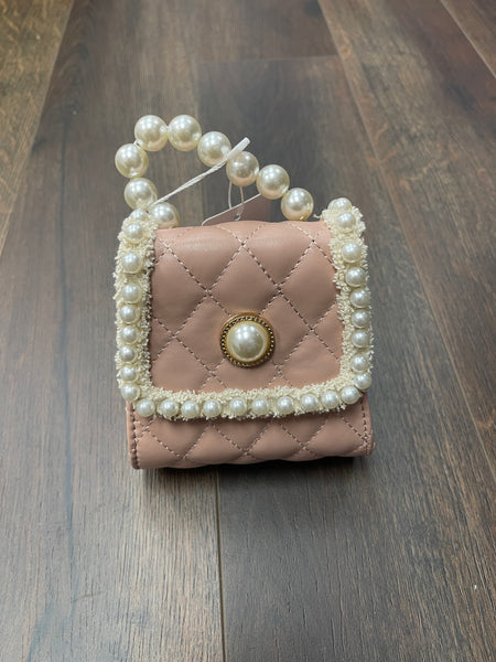 CE CE Co Heart Purse with Pearl Handle